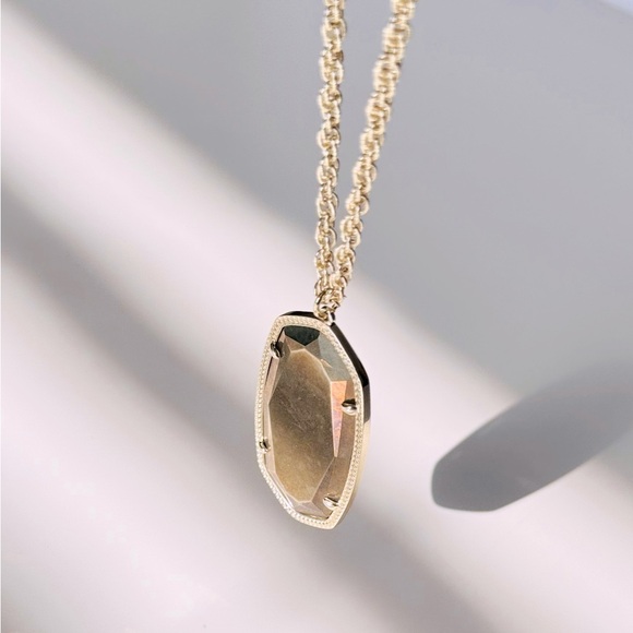 KENDRA SCOTT Gold & Brown Pyrite Long Necklace & Pendant - Picture 3 of 10